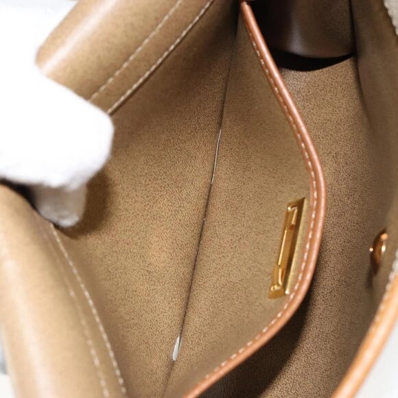 Christian Dior Honeycomb Canvas Shoulder Bag PVC Leather Beige Gold Auth BA7080 - Picture 13 of 16